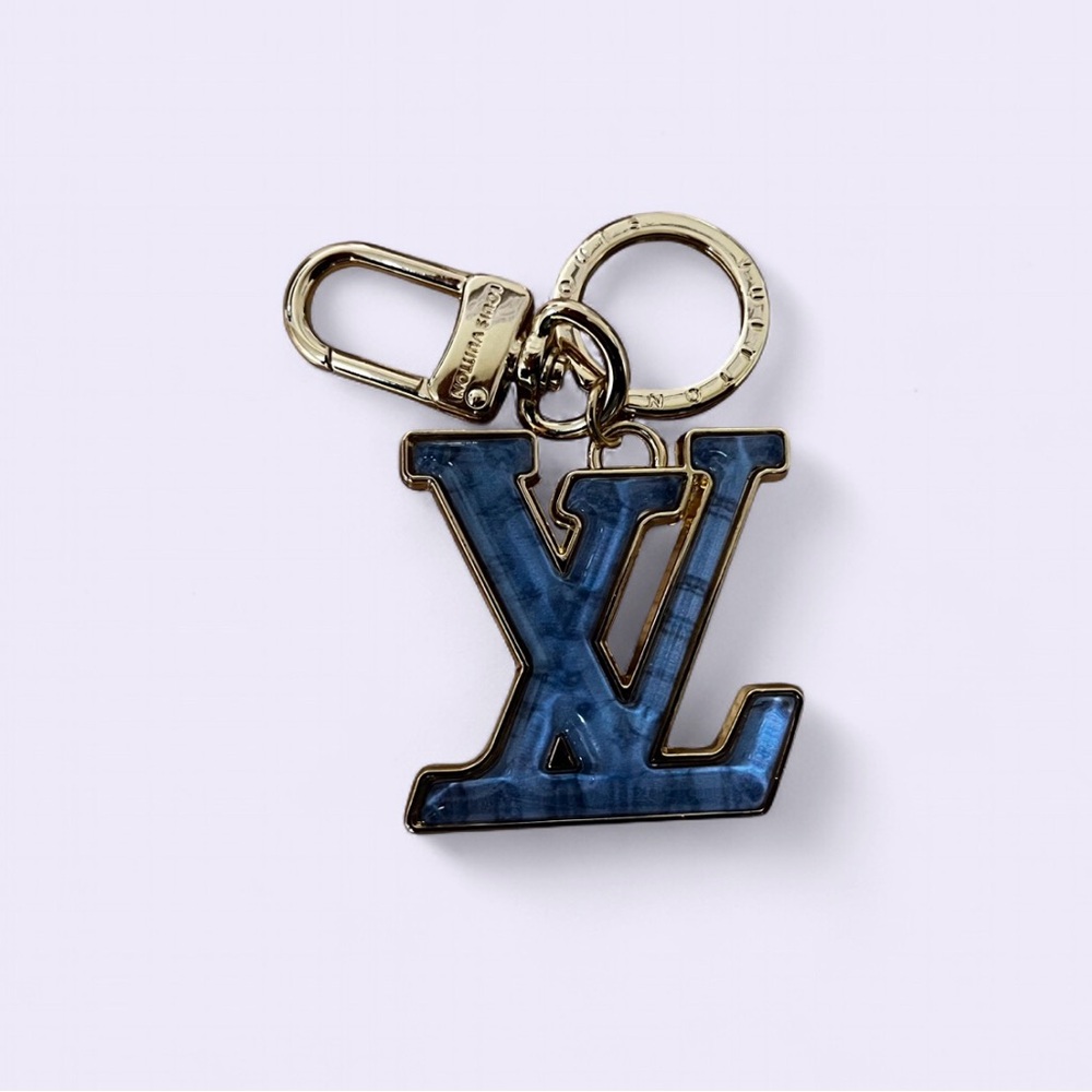 Louis Vuitton Gold and Blue Monogram Key Holder